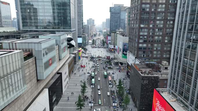 4K成都春熙路全景航拍