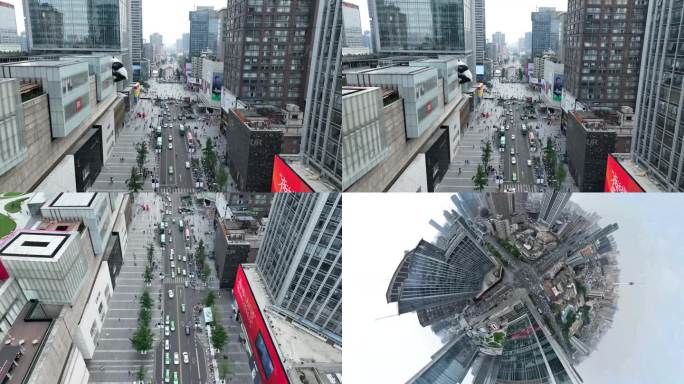4K成都春熙路全景航拍