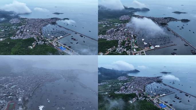 南澳岛海面渔船港口出海