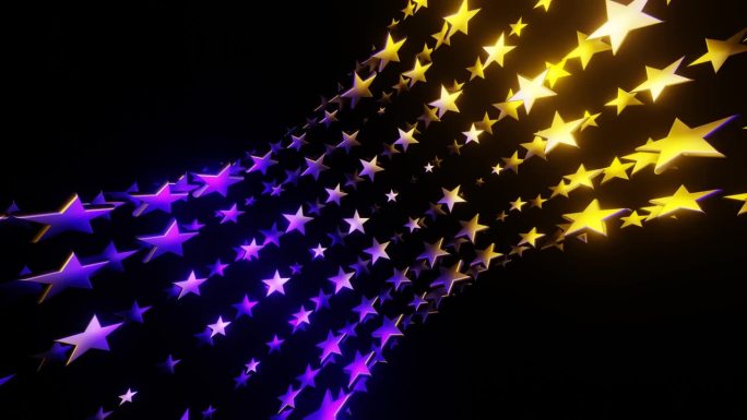 紫色和金色的运动的星星背景VJ循环在4K