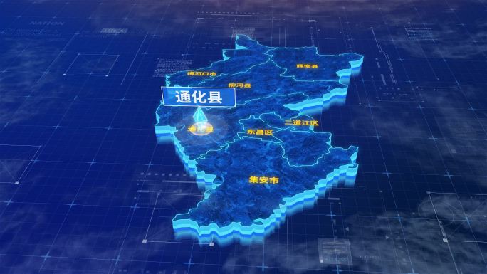 通化市通化县蓝色三维科技区位地图