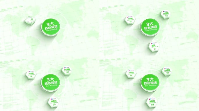 【3个】绿色明亮企业应用信息分类展示