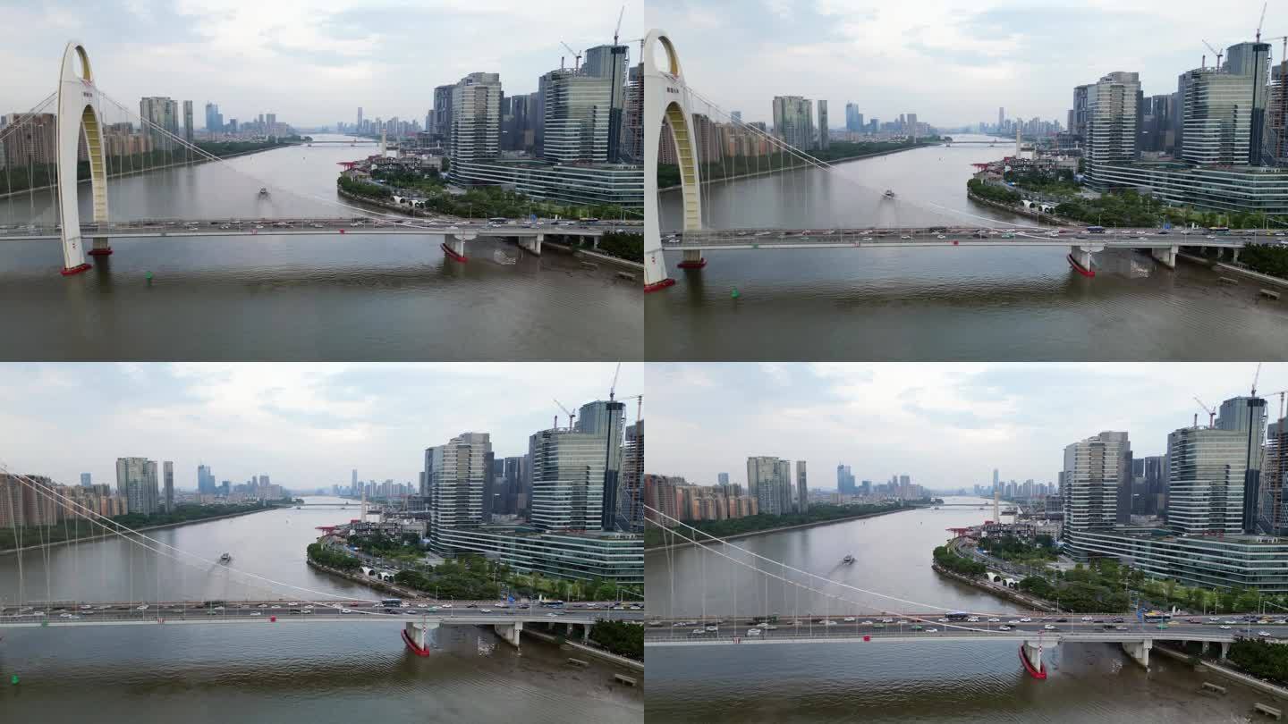 中国广州南华大桥无人机调查高峰时段交通