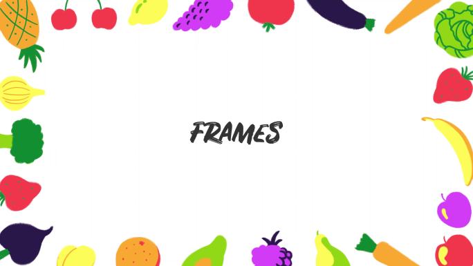 水果和蔬菜卡通手绘包装图标合集