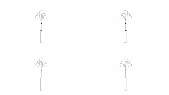 灯柱、路灯闪烁的2D物体动画