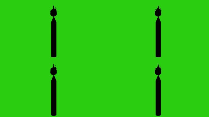 生日蜡烛绘制视频黑色剪影动画火焰运动