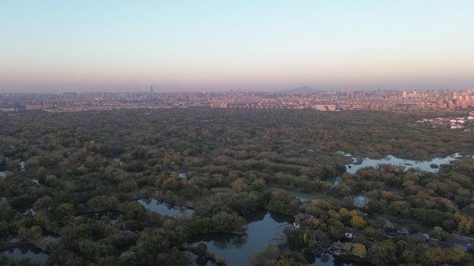 杭州 西湖区 西溪湿地 湿地公园 日落