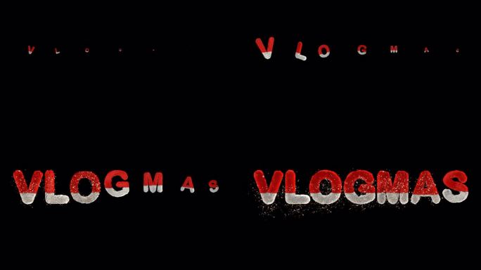 Vlogmas圣诞动画介绍文本标题圣诞老人星粒子字体与alpha通道