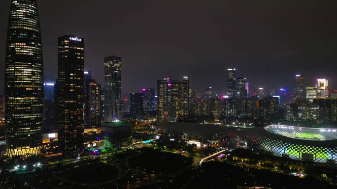 深圳城市夜景航拍