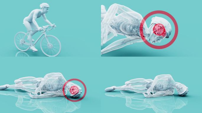 4K抽象动画骑自行车和脑震荡