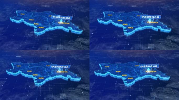 四平市伊通满族自治县蓝色三维科技区位地图