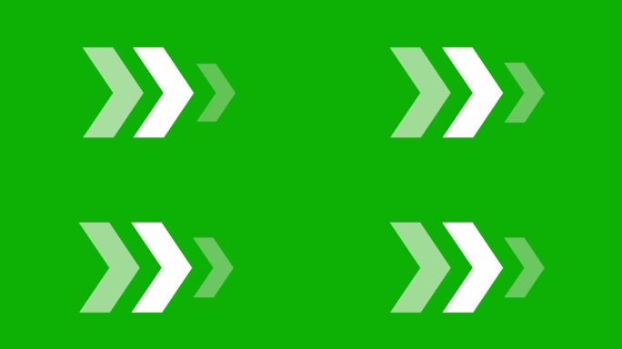 绿色背景上的右箭头方向标志。