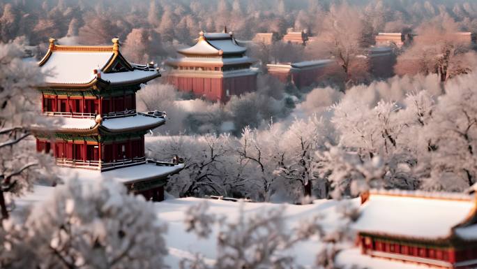 北京冬天雪景