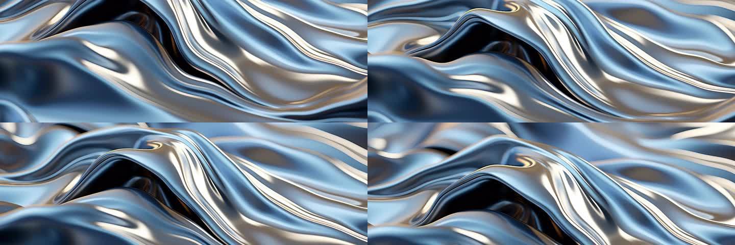 6k流动背景 蓝色抽象 光影艺术流体