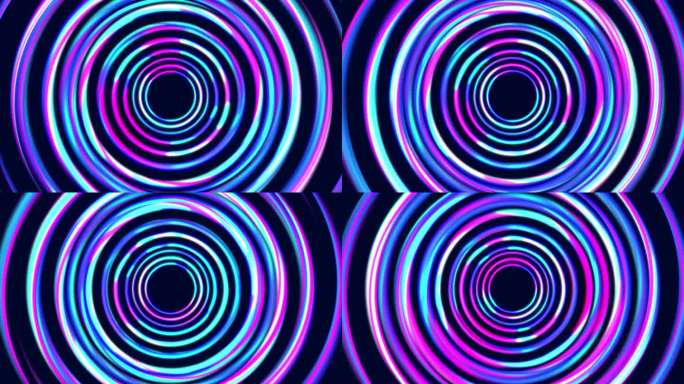 科幻霓虹灯圆形传送门抽象动画效果。网络未来技术运动图形。