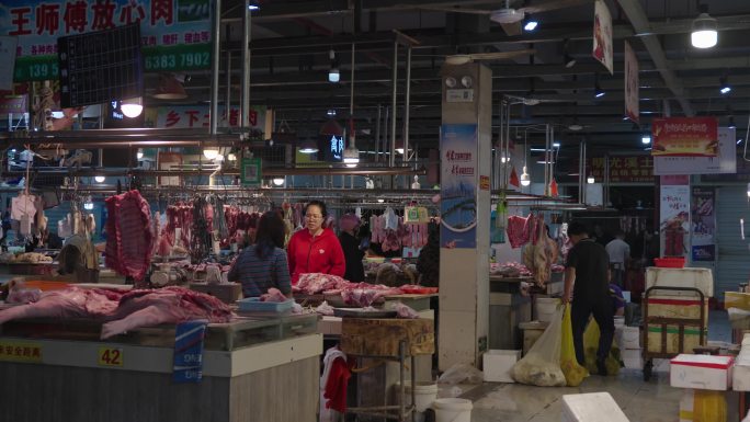 菜市场-农贸市场-福州早市-蔬菜-猪肉