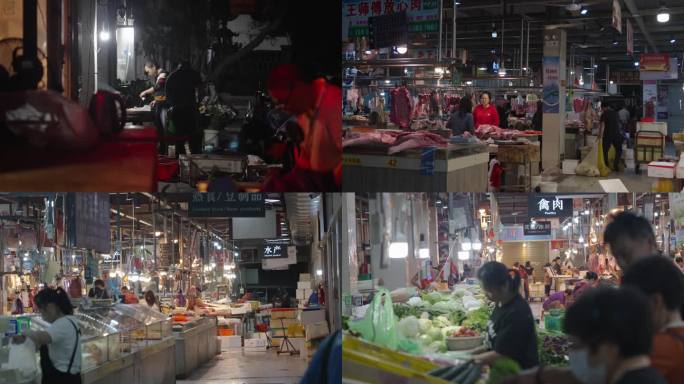 菜市场-农贸市场-福州早市-蔬菜-猪肉