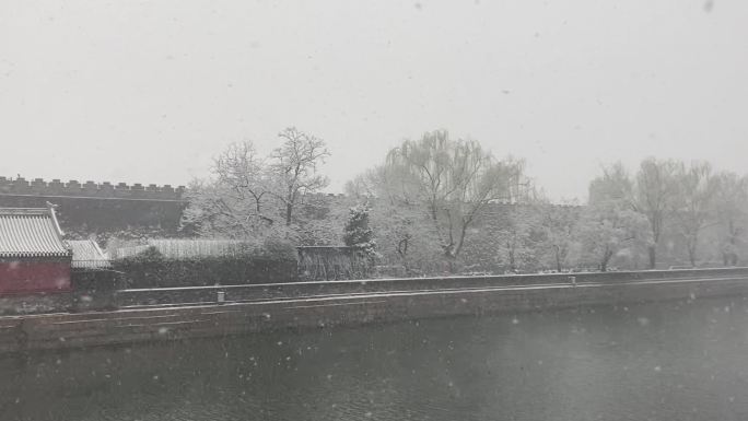 北京故宫神武门雪景