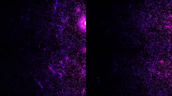 2024动画新年快乐。星雨。抽象的运动背景，闪亮的彩色粒子。新年背景。新年和圣诞节2024年，202