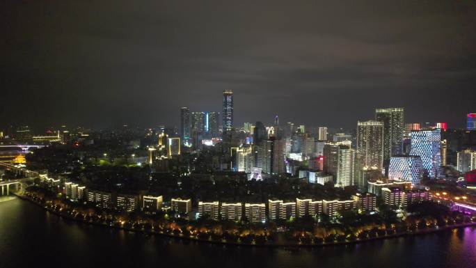 柳州城市夜景灯光航拍