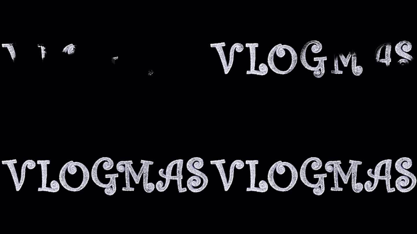 Vlogmas圣诞动画介绍文字标题圣诞霜字体与alpha通道