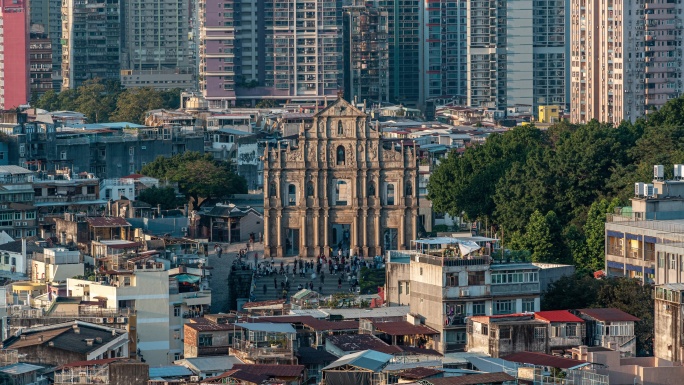 澳门大三巴远景延时