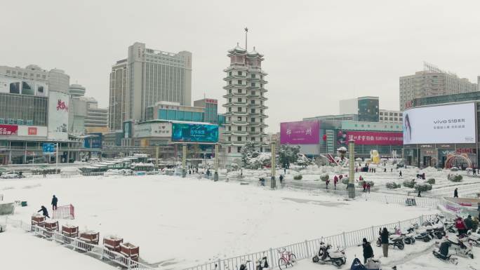郑州二七广场雪景