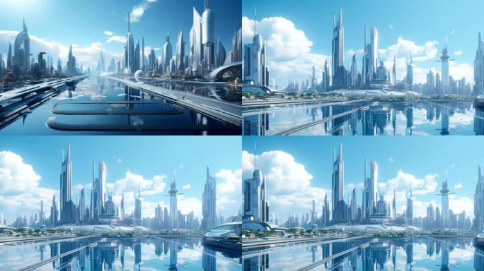未来城市科技城市CG模型4K元宇宙未来