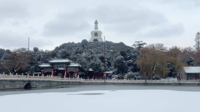 北京北海公园雪景视频