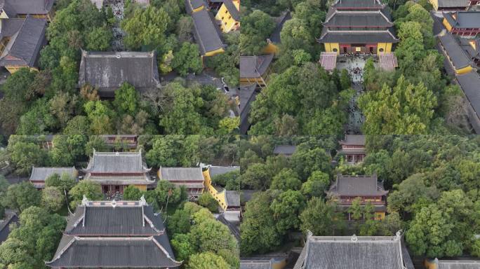 杭州市西湖区灵隐寺 推进运镜 航拍