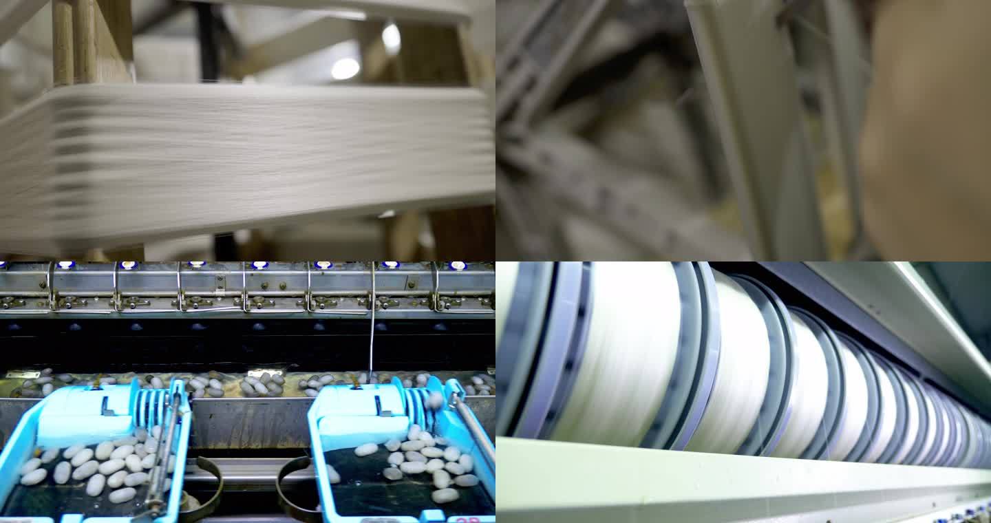 缫丝车间蚕丝加工厂丝线棉线纺车机械化纺织
