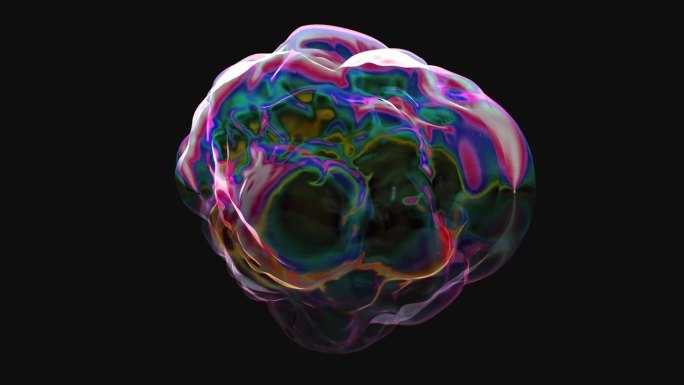 3D泡沫，彩色，变形，油，VJ循环，冒泡，渲染