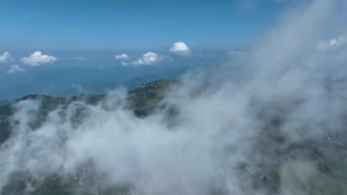 航拍历山舜王坪云海