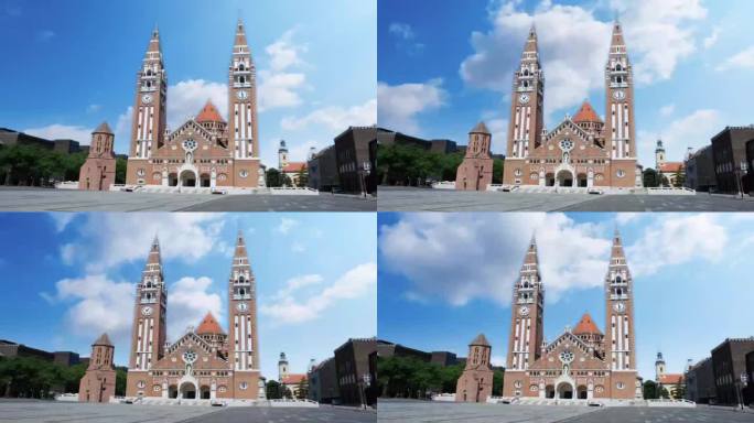 匈牙利塞格德的教堂——时间流逝