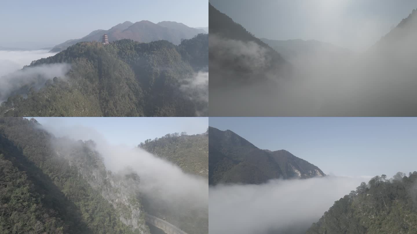 4K拍摄云雾缭绕西乡午子山