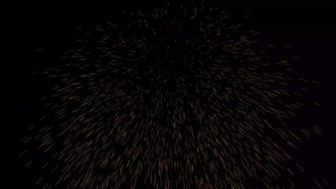 发光的烟花粒子动画视频。多色粒子反射爆炸。