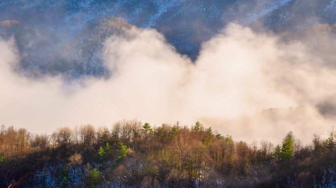 延时云海雪山 雪融化