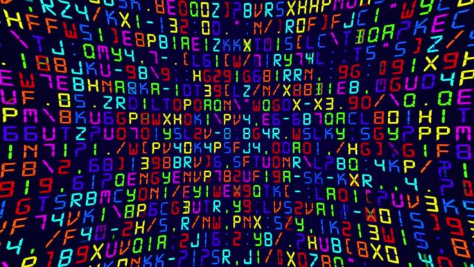 彩色数字计算机代码矩阵技术背景