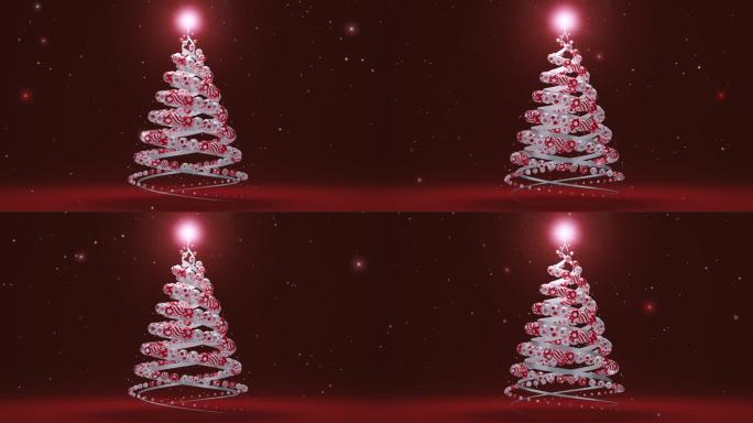 树16圣诞树旋转三维动画