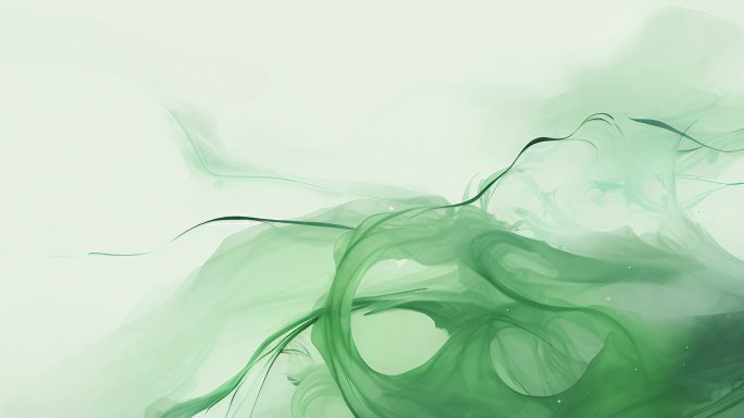 绿色流动背景 绿色水墨流动