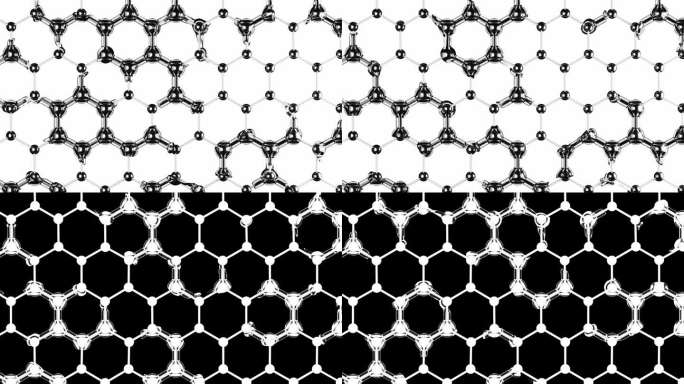 环尺纳米材料，网状，分子六边形结构，玻璃液体中分子的蜂窝状连接，抽象的高科技设计