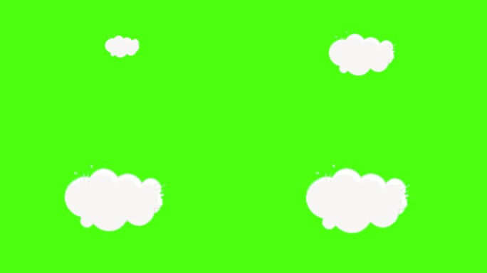 云朵白云飘逸云彩云层卡通绿幕背景
