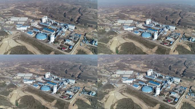 内蒙古的煤炭煤场电厂