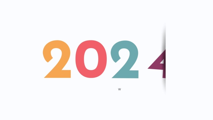 多彩的2024年贺年卡，背景。4 k