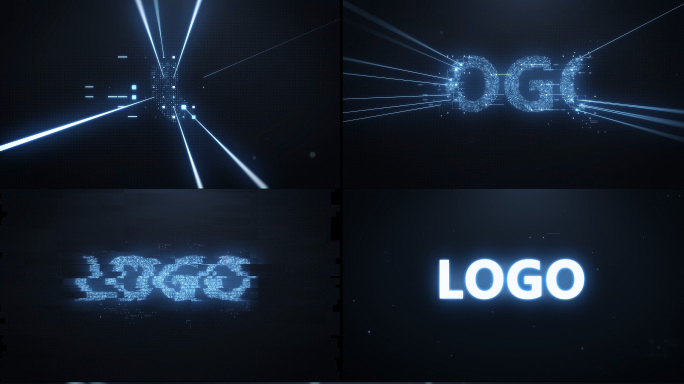 激光扫描光线重建科技logo片头
