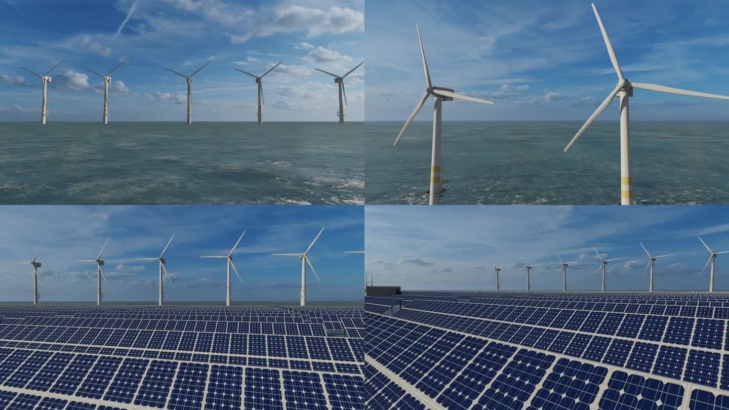 风能太阳能绿色能源4K