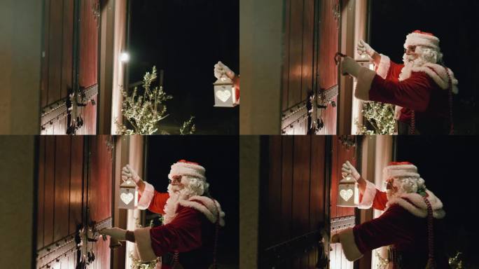 圣诞老人晚上敲门惬意