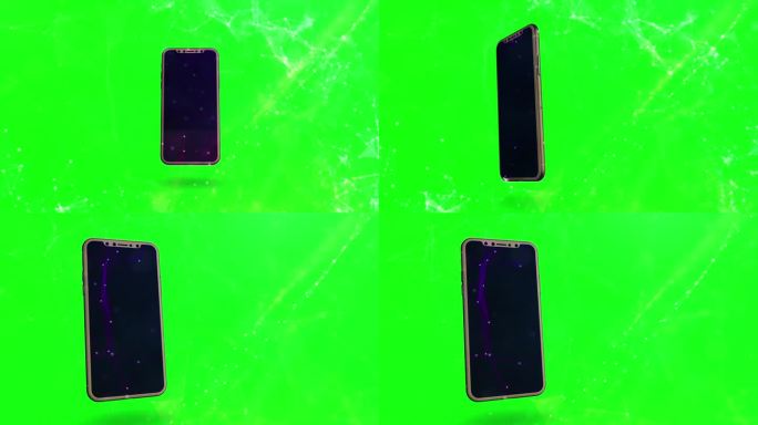 智能手机的背景绿幕素材抠像三维立体