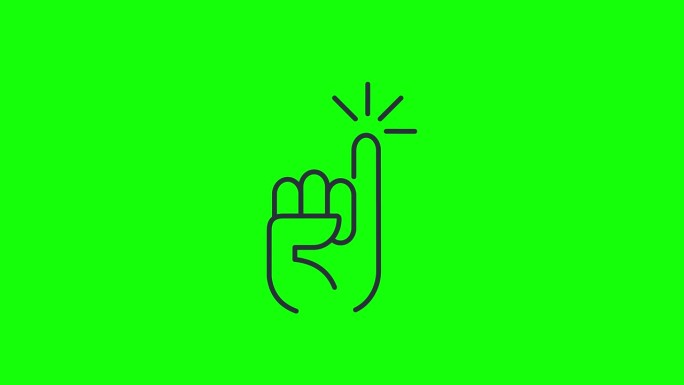 小指。制作小指标志。绿色背景的动画图标，4K。