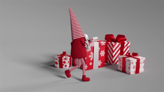 矮05三维动画视频素材圣诞节背景